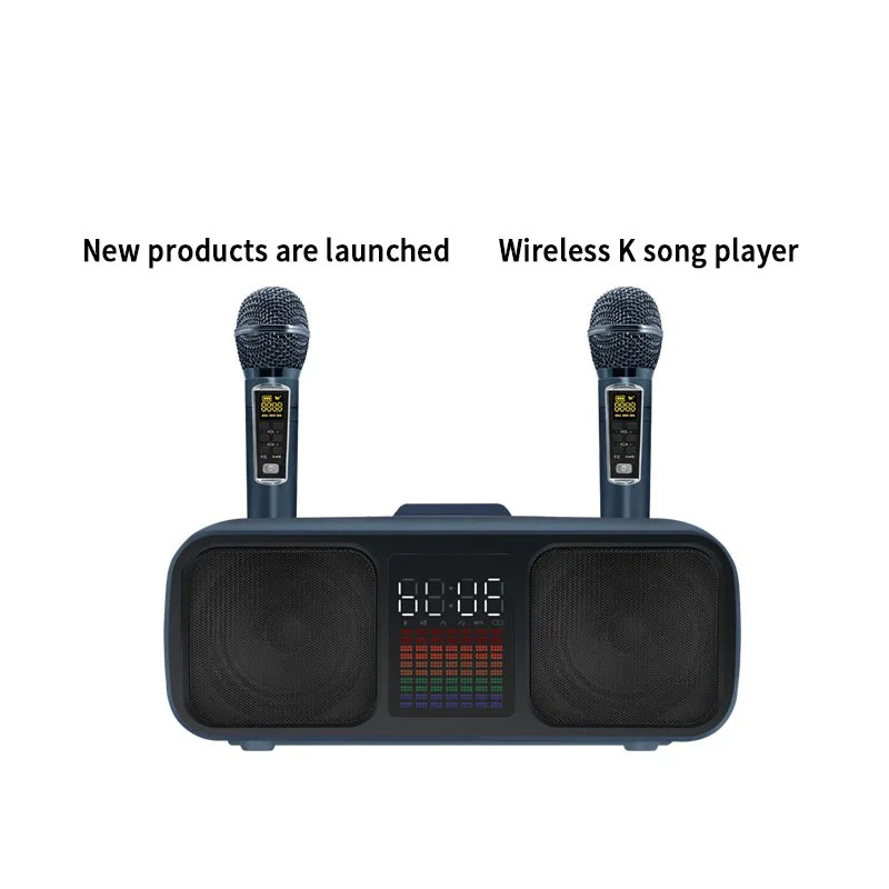 S39 Karaoke Speaker | Dual Horns, Wireless Dual Microphones | Mobile Entertainment & TV Karaoke All-In-One (Golden) Image