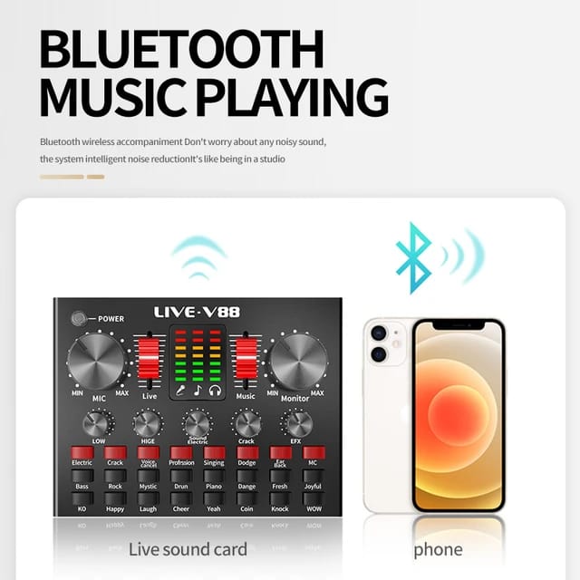 V88 Live Sound Card Mixer – USB External Sound Card for Mobile Phone with Anchor Network Interface Type Image