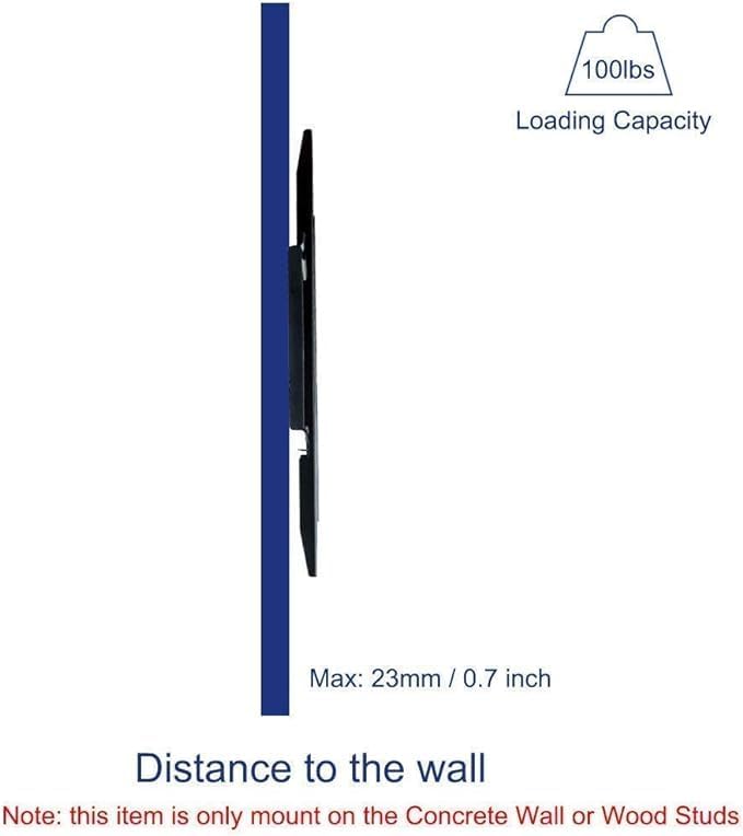 Universal TV Wall Mount with Shelf | Secure and Easy-to-Install Bracket for TVs and Monitors 34-81 Inches Image