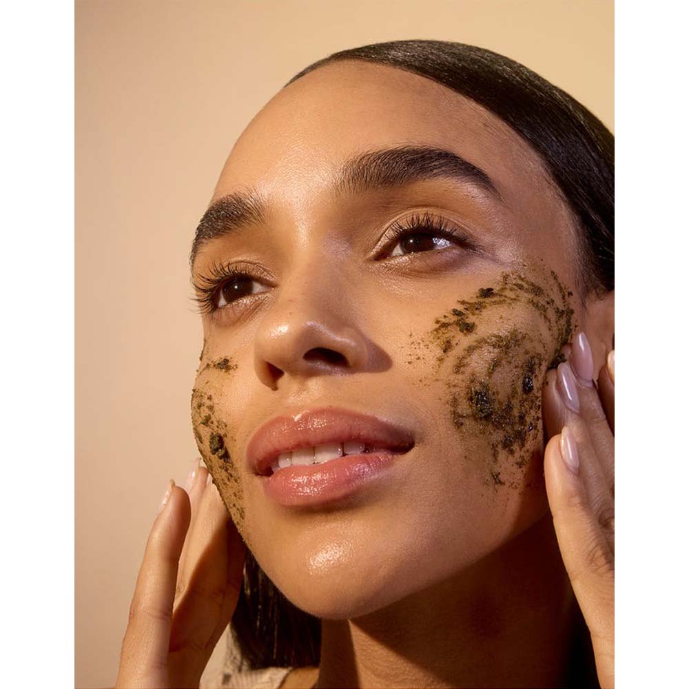 Acure Brightening Facial Scrub - Exfoliating Face Wash with Sea Kelp & French Green Clay, Gentle Daily Scrub for Radiant Skin Image