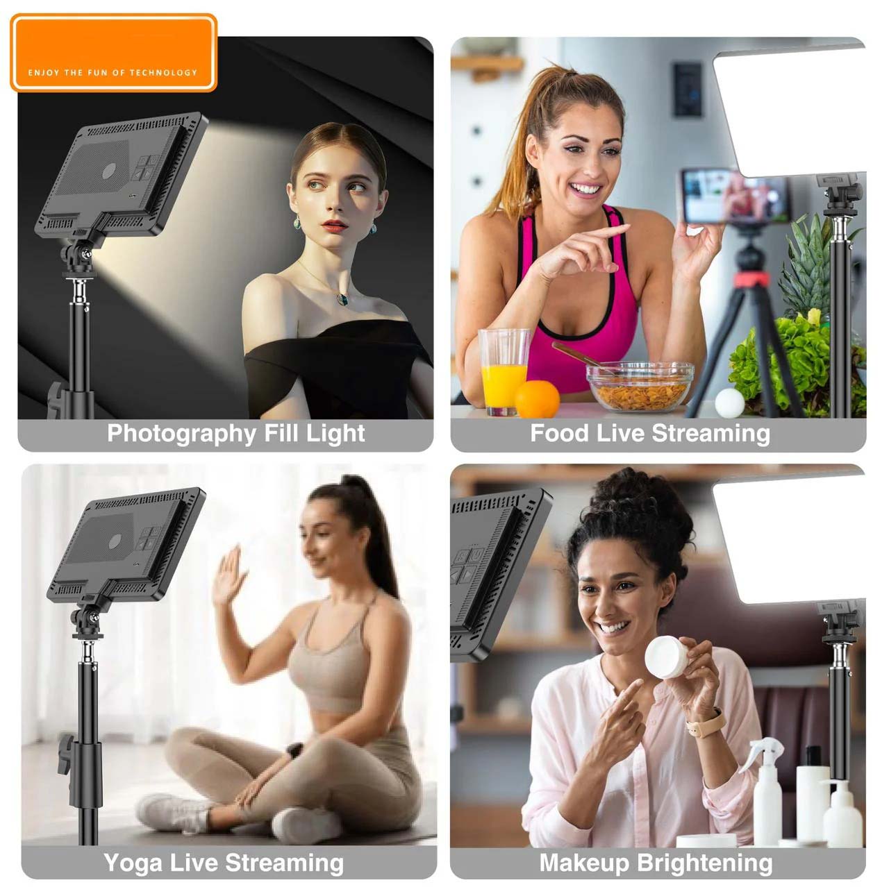 Live-E11 10W Bi-color LED Video Light. USB-powered camera panel fill light for photography, TikTok, vlogging & recording. Image