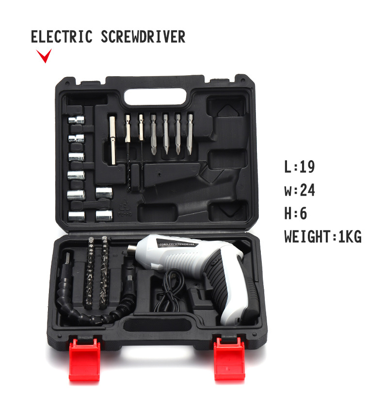 Cordless Screwdriver | Household Small Electric Drill | Rechargeable Screw Set with Multi-Function Lithium Battery Image