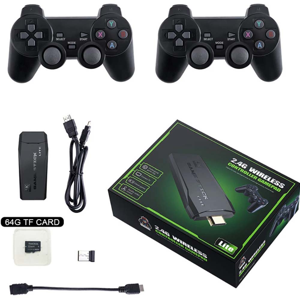 Retro Game Stick Lite - Plug & Play Console with 20,000+ Games, Dual 2.4G Wireless Controllers, 64G Storage (HDMI Ready) Image
