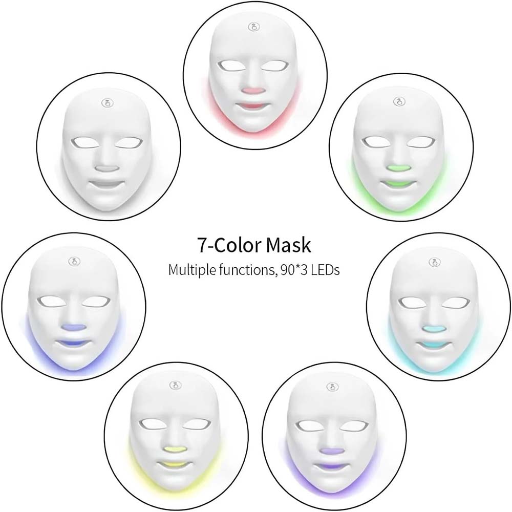 7-Color LED Light Therapy Face Mask - Anti-Aging Skin Care Device for Wrinkle Reduction & Skin Tightening Image