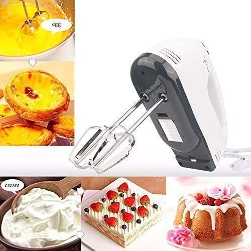 Compact Hand Electric Mixer / Blender for Whipping & Mixing with Attachments | 7-Speed Kitchen Hand Mixer with Stainless Steel Beaters & Dough Hooks | Lightweight, Easy-to-Use Mixer for Baking, Whisking, Beating, & Kneading | Ergonomic Design with Eject Knob & Slim Grip for Convenient Use Image