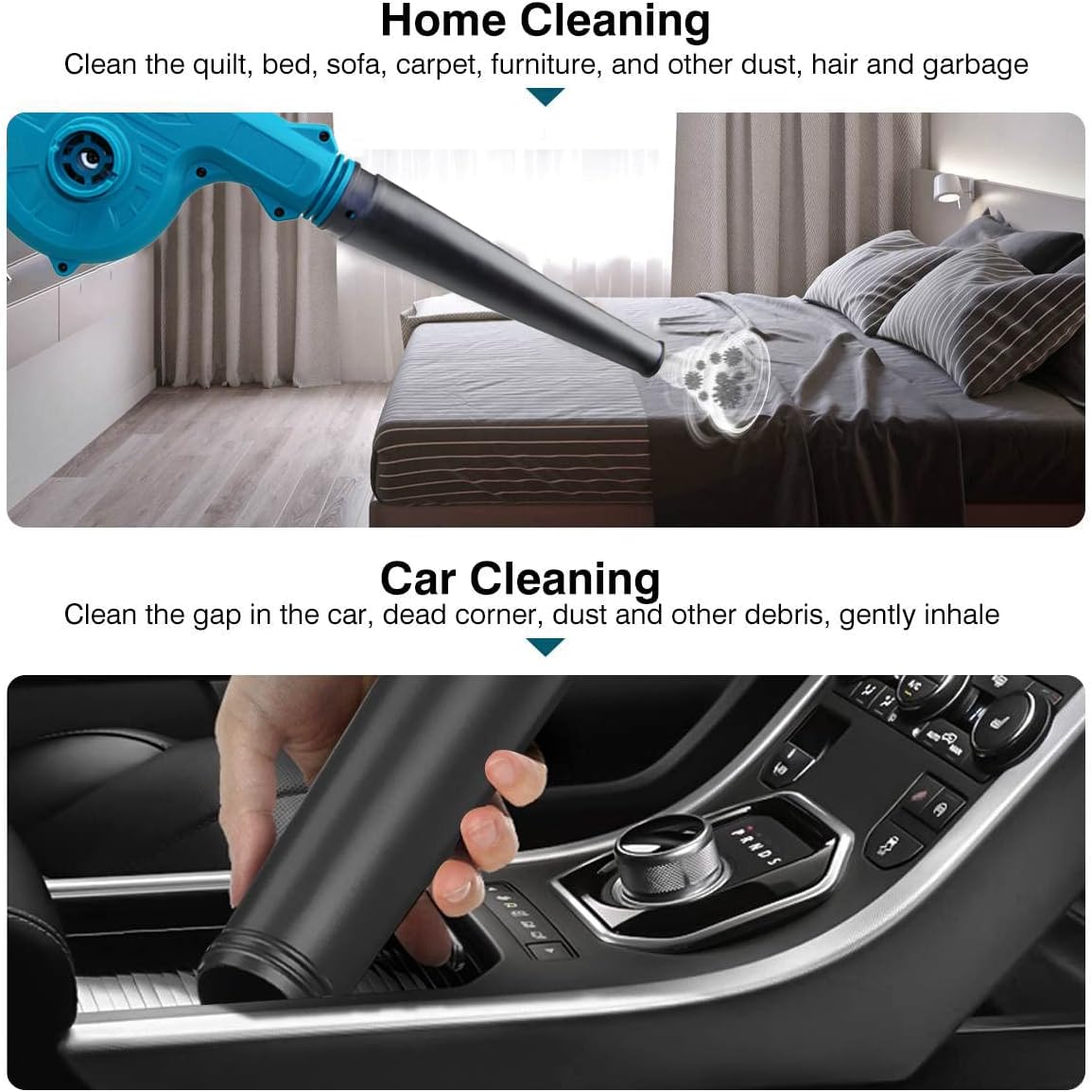 Cordless Leaf Blower | Blow & Suck 2-in-1 | 21V Mini Handheld Air Blower | Lightweight, Battery Powered | Small, Powerful Blower for Leaves & Debris Image