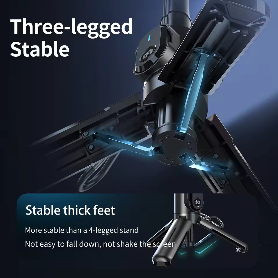 Q-30 Gimbal Stabilizer - 3-Axis AI Handheld Stabilizer with Selfie Stick & Tripod for Smartphones (ABS & Aluminum) Image