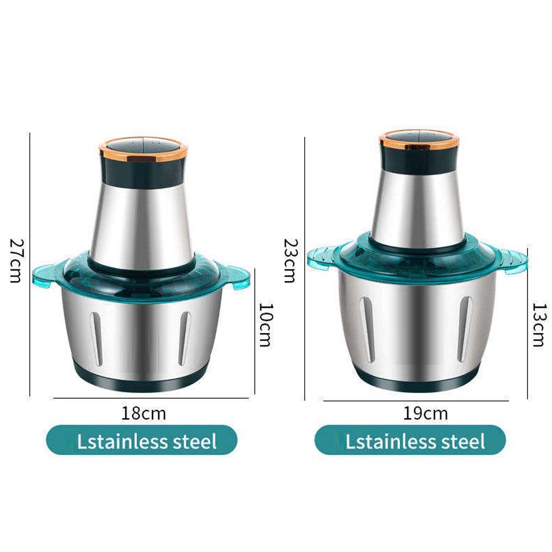 Electric Meat Grinder & Chopper 2-speed mincer with 3L stainless steel capacity. Multi-function food processor & kitchen slicer. Image