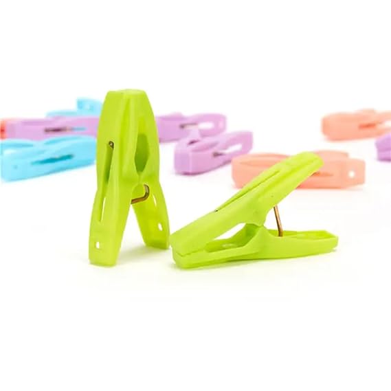 Plastic Clothes Pins Laundry Clips | 40 Pcs Colorful Clothespins with Bag | 2-Inch Small Clothespins for Hanging Clothes – 4 Colors Image