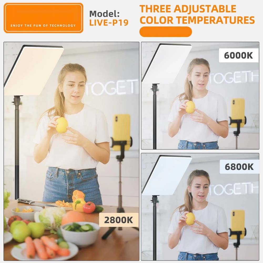 Live-P19 LED Fill Light Panel - Dimmable Bi-Color Lighting for Photography, Video & Live Streaming Image