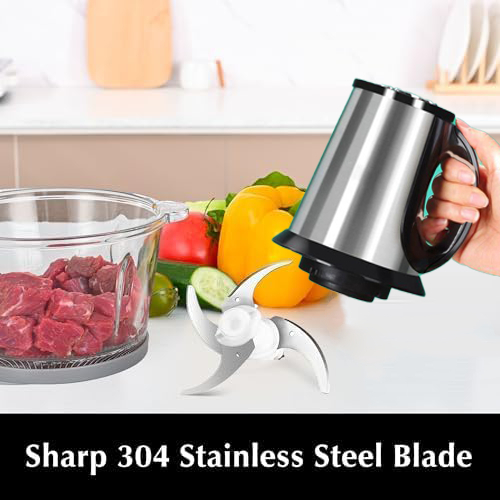 2-in-1 Stainless Steel Electric Meat Grinder & Food Processor - 6 Blades, 3.8L Capacity for Home & Restaurant Use Image