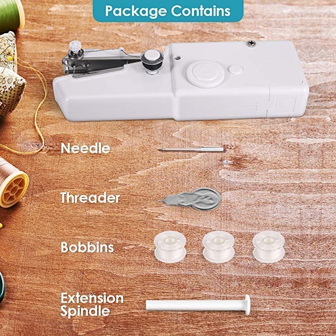 Mini Portable Handheld Sewing Machine - Cordless Electric Quick Stitch Tool for Fabric, Clothing & Travel Repairs Image