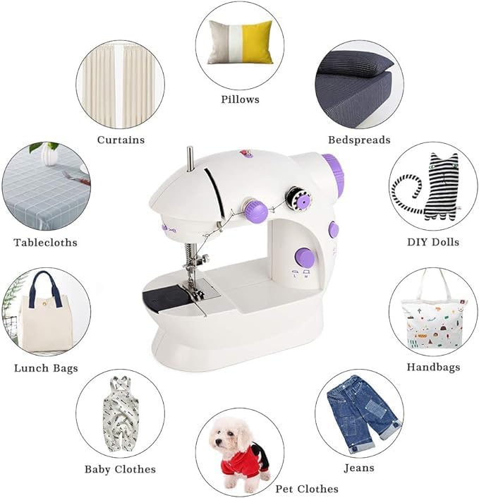 Beginner-Friendly Mini Electric Sewing Machine – Portable, Dual-Speed Crafting and Mending Image