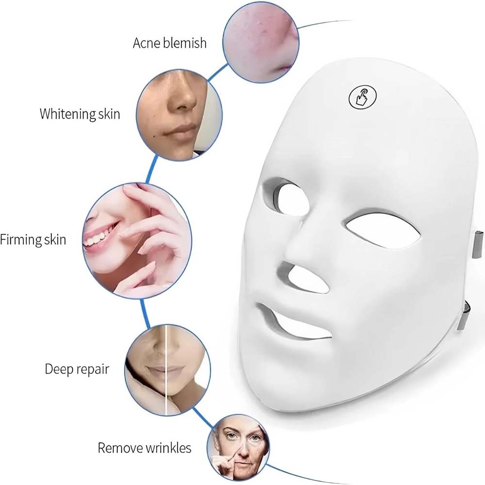 7-Color LED Light Therapy Face Mask - Anti-Aging Skin Care Device for Wrinkle Reduction & Skin Tightening Image