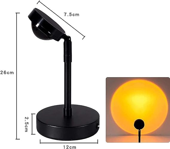 180° Rotatable & USB Rechargeable Sunset Light Projector | LED Night Light for Kids and Adults | Create a Relaxing Atmosphere Image