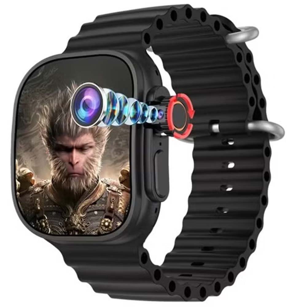 ST13 Smart Watch: 2.2" full-screen display, 4G SIM support, 3 straps & wireless charger. Unisex black design for ladies & gents. Image