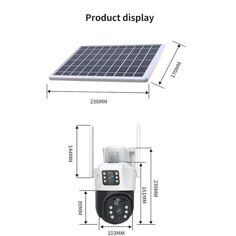 4G LTE Solar Battery Outdoor Camera | HD 4MP | Full-Color Night Vision | Sound/Light Warning | Motion Detection | IP66 Waterproof | Cloud/TF Card Storage Image