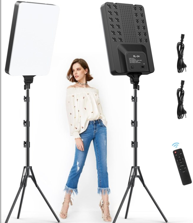 Rl-24 24-Inch Portable LED Photo Fill Light | Studio Lighting for Video Recording, Streaming, Filming, and Photoshoots with Adjustable Brightness and Color Image