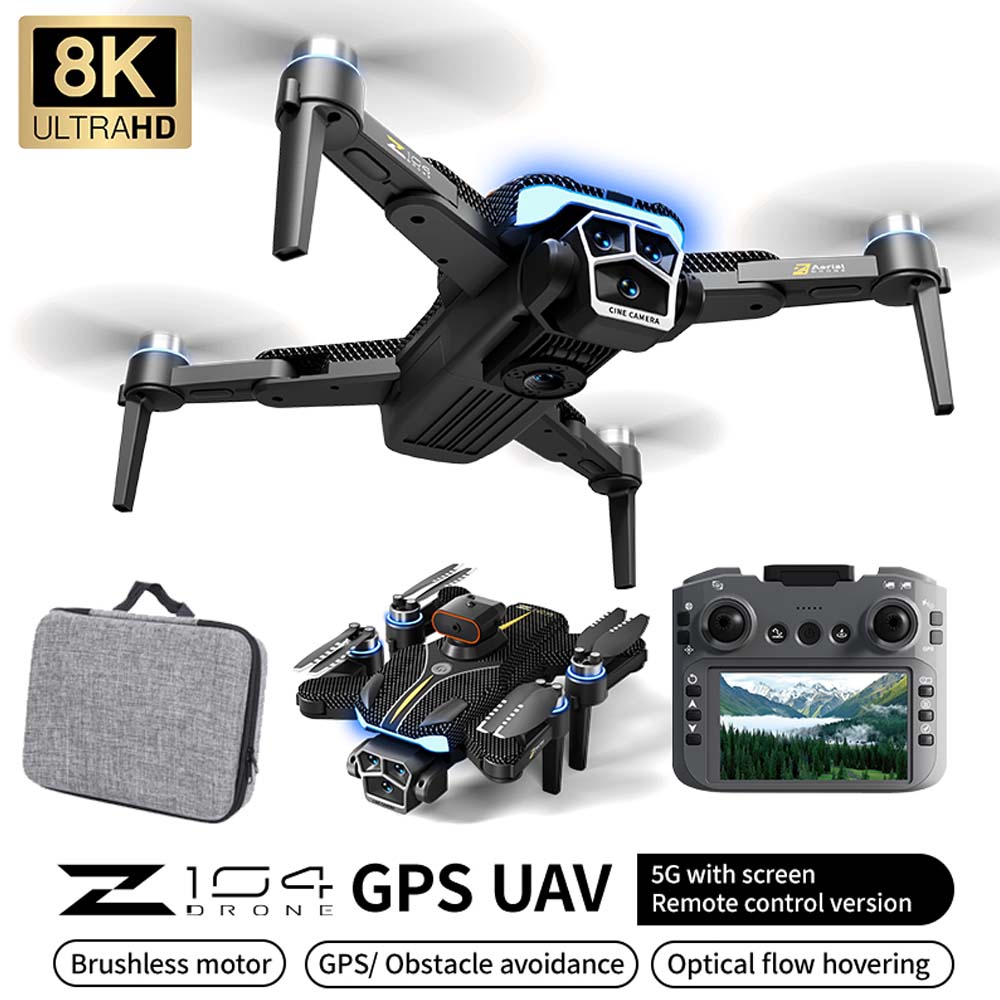 Z104 Drone with 4.5" Screen Remote. Professional GPS aerial photography drone with balance armor style. For kids & adults. Image