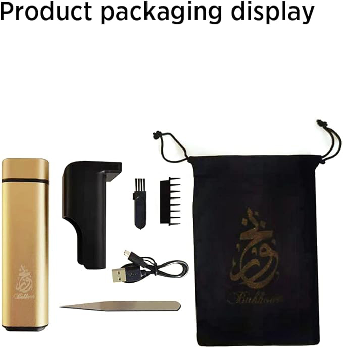 Bakhoor Rechargeable USB Power Electric Bakhoor Burner (Gold) | Portable Oud Incense Burner Image