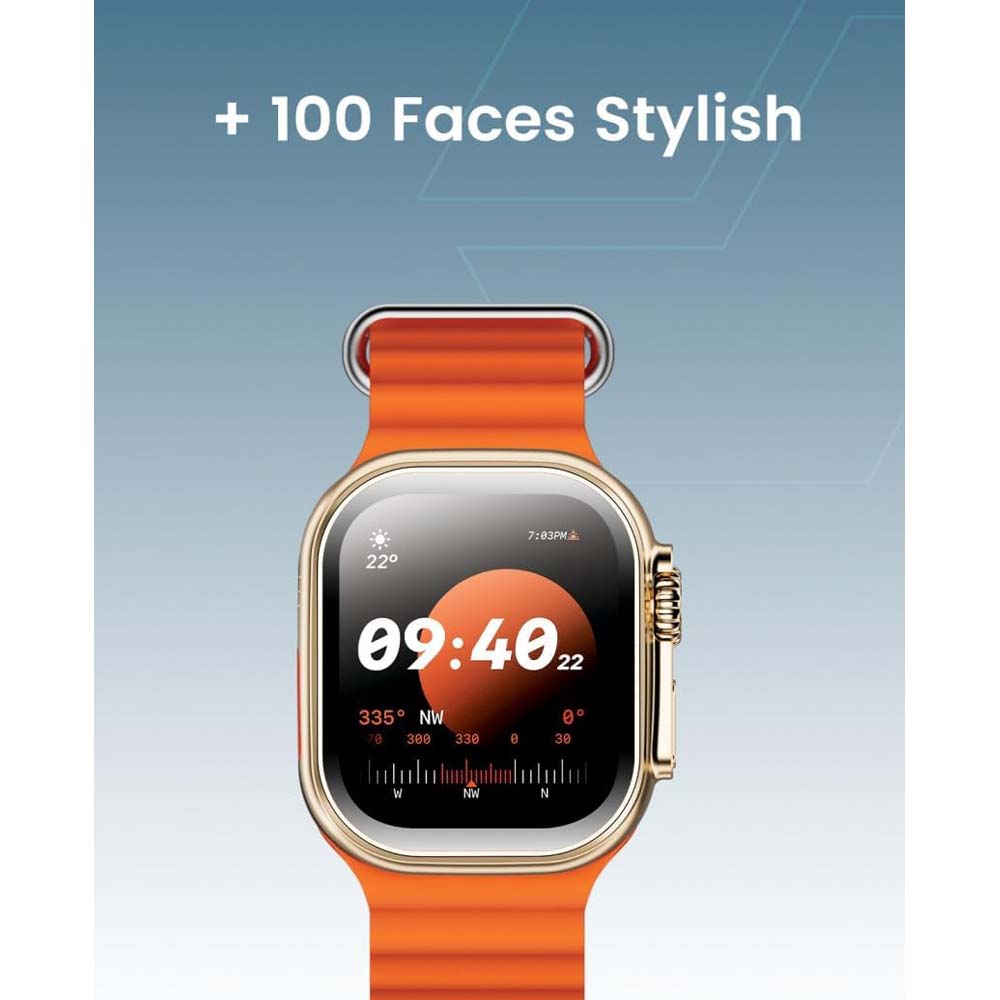 TC41 Curve Smartwatch - 2.01" AMOLED, GPT AI, Bluetooth Calls, Wireless Charging, IP68, Fitness Tracker (Orange) Image