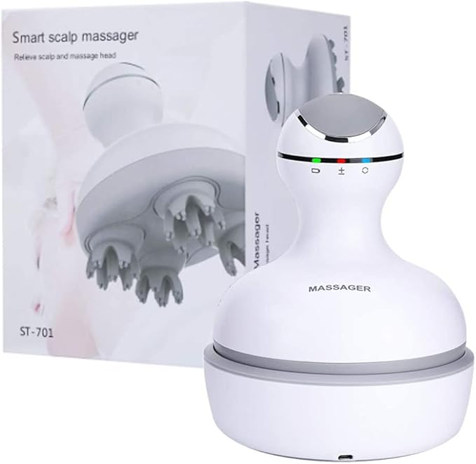 Smart 4D Head Massager | Electric Scalp Massager with 4 Heads & 84 Nodes | Stimulates Hair Growth, Stress Relief & Full-Body Relaxation Image