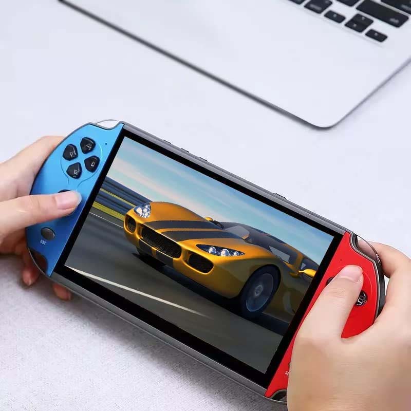 Retro Handheld Game Console, 7-Inch MP5 Video Game Player with 12 Classic Emulator Support & 10,000 Games, Portable Handheld Game Player, Built-in e-Book, MP3 & MP4 Player, Perfect for Kids and Adults - Retro Style Portable Gaming System for Travel & Entertainment Image