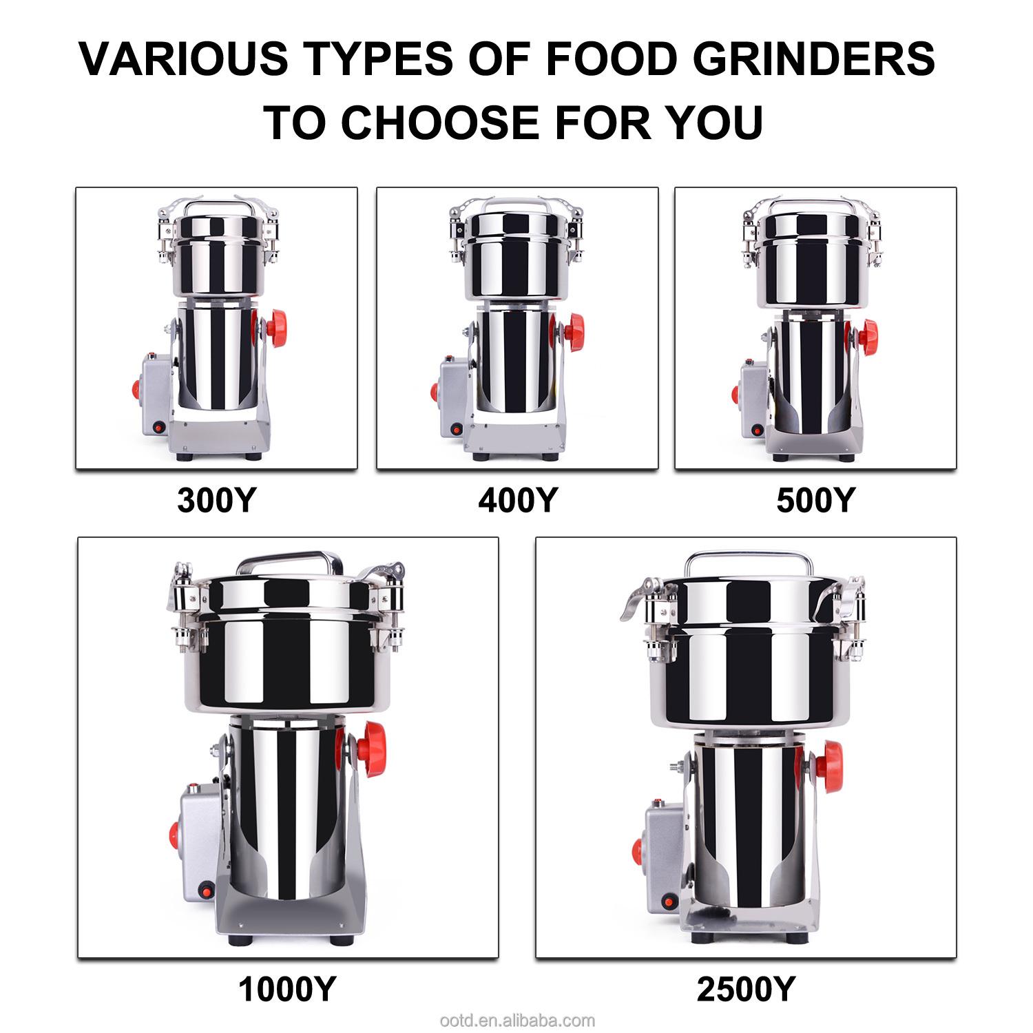 800g Food Grinder - Herb, Pepper, Flour & Rice Mill Machine for Home, Compact & Efficient Multi-Purpose Grinder Image