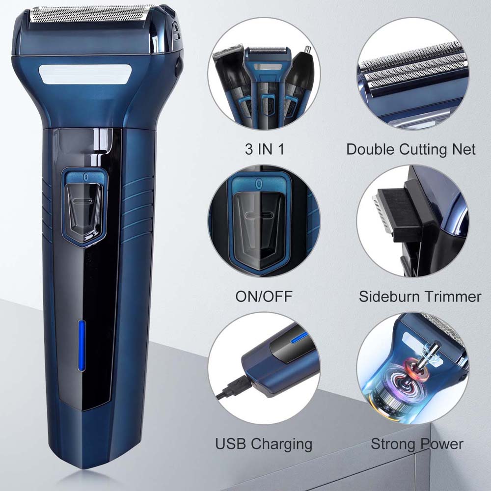 DL-9021 3-in-1 Hair Clipper Set - Rechargeable USB-C Trimmer with Digital Display & Interchangeable Blades Image