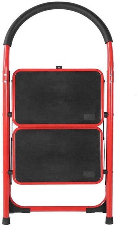Hot Favorable Price 2-Step Home Mini Red Stairs | Folding Wrought Iron Ladder | Compact and Durable for Household Use Image