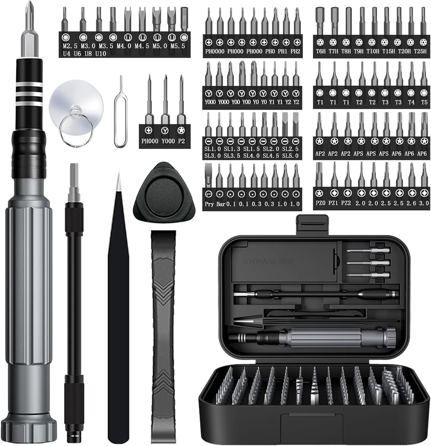 150-in-1 Precision Screwdriver Set - Small Electronics Repair Tool Kit with Case, Compatible with PC, Laptop, iPhone, MacBook, Glasses, Doorbell, Watches, PS5, Xbox Controller, RC | Magnetic Mini Screwdriver Set for DIY & Professional Use | Portable, Compact, Durable | Multi-Tool for Electronics, Home, and Office Image
