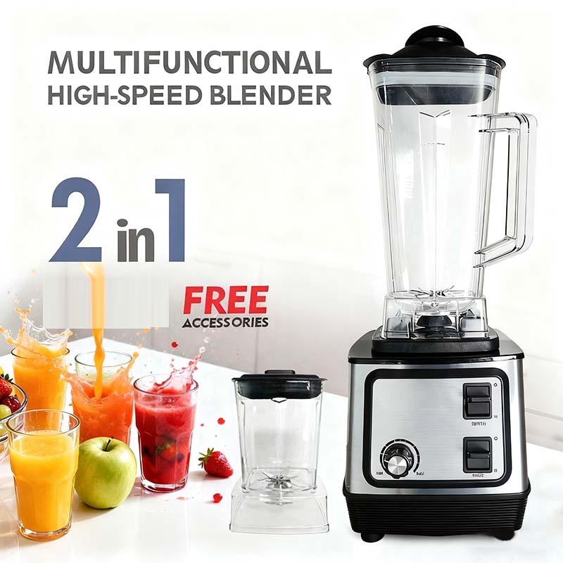 SC-2255 Multi-Purpose Juicer & Mixer 2-in-1 professional blender & food processor with silver coat for commercial kitchens. Image