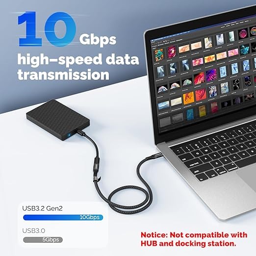 6ft USB C to USB Type C Cable, 60W PD Quick Charger Cable - 2 Meter Fast Charging and Data Sync Cable compitable for All USB-C Devices Image