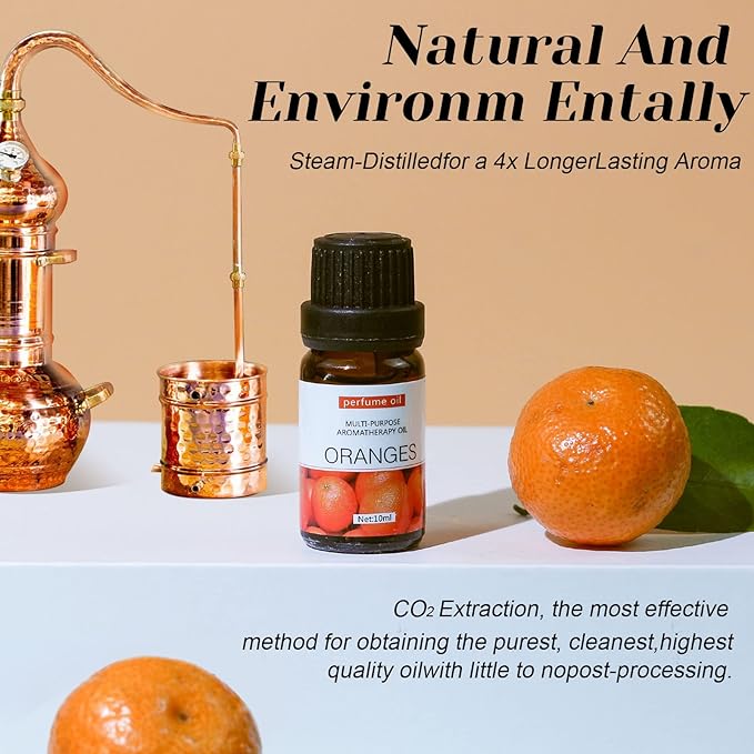 6-Pack Essential Oils Set - 10mL Bottles, Water Soluble Aromatherapy Oils for Diffusers, Humidifiers, and Relaxation - Includes Sandalwood, Sweet Orange, Lavender, Eucalyptus, Lemon, and Mint - Premium Aromatherapy Essential Oil Suit for Wellness & Calming Effects Image