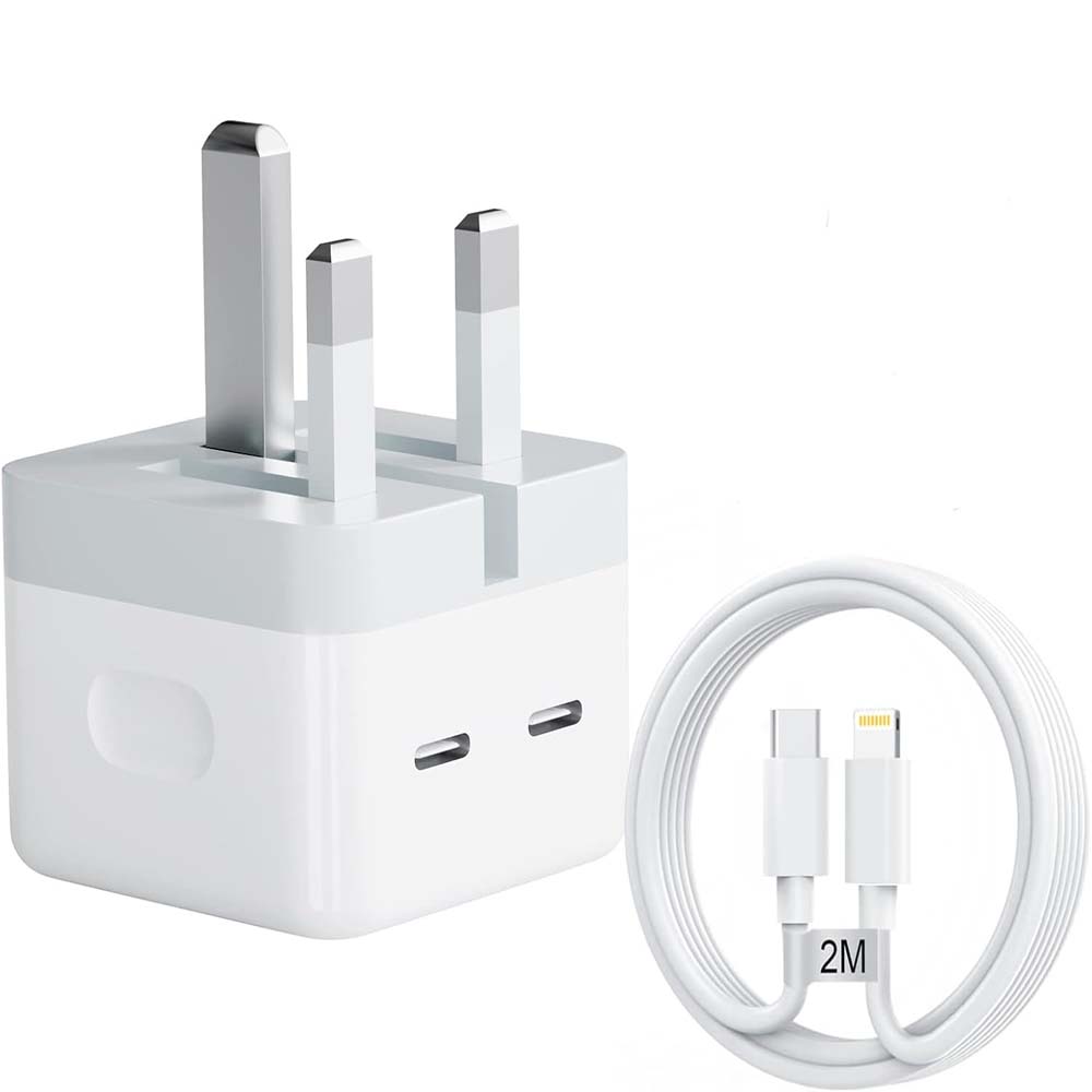 35W Dual USB-C PD Fast Charger - Foldable Compact Wall Adapter Compitable for iPhone 12-14, iPad, Samsung Galaxy, Huawei, Xiaomi & More Image