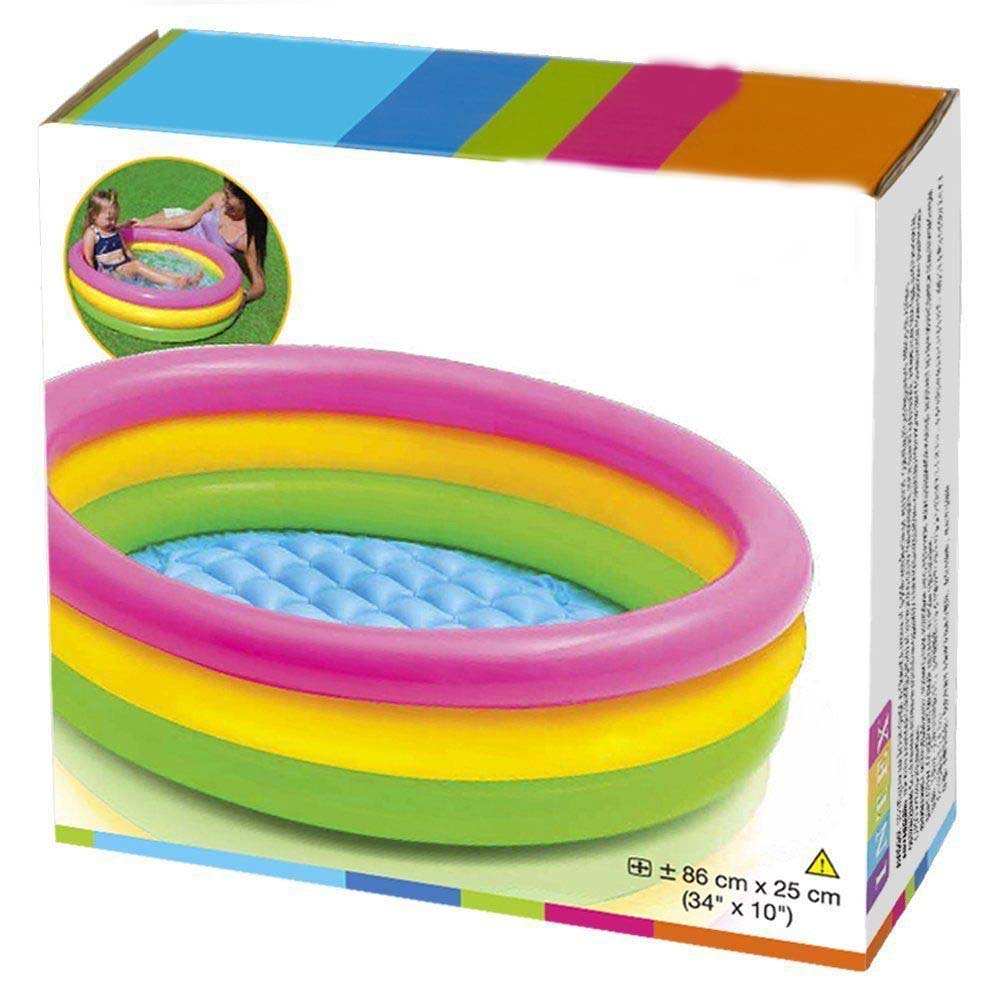 3 Rings Inflatable Sunset Glow Pool | Colorful Swimming Pool for Babies and Toddlers Image