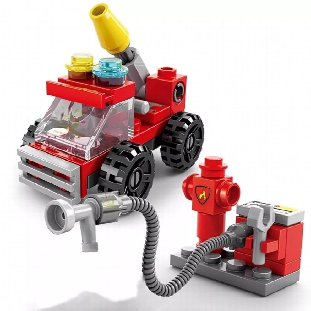 6-in-1 Fire Brigade Truck Building Blocks Set – 142-Piece Creative Play Toy for Kids, Durable DIY Assemble Fire Trucks & Emergency Scenes, Perfect Gift Image