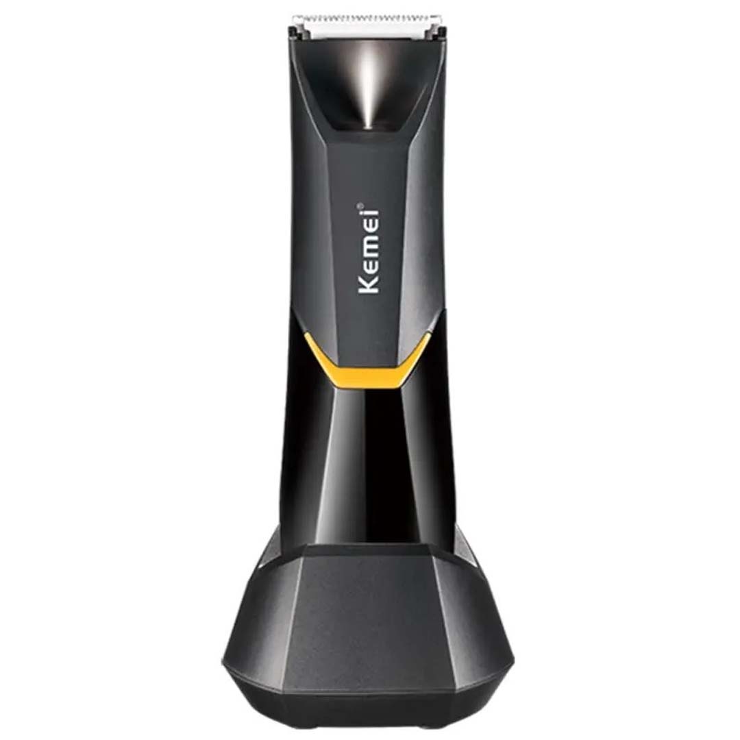 Kemei KM-3208 Professional Body Hair Trimmer. LED light, USB charging, waterproof for precise men & women intimate shaving. Image