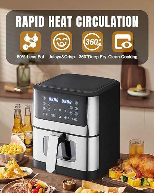Smart Air Fryer – 1500W with Visible Cooking Window, Removable Basket, and Precise Timer & Temperature Control Image