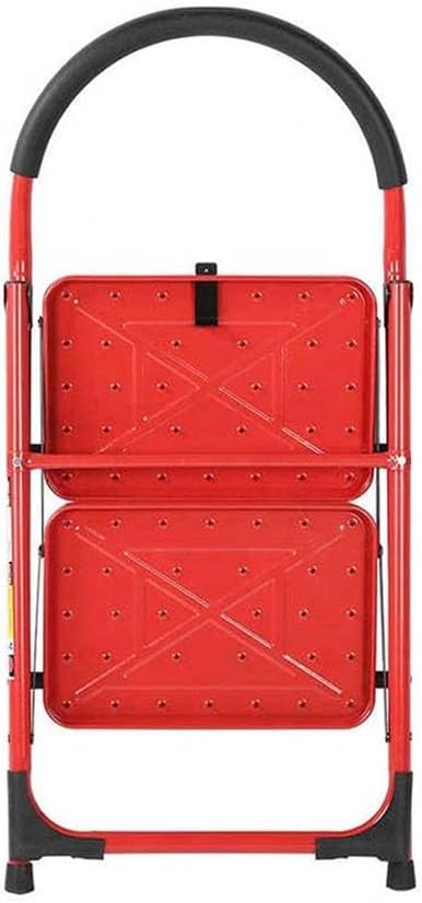 Hot Favorable Price 2-Step Home Mini Red Stairs | Folding Wrought Iron Ladder | Compact and Durable for Household Use Image