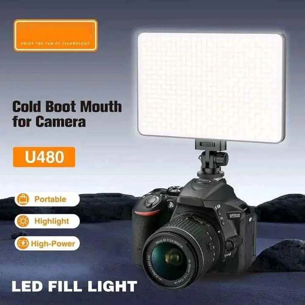 U480 LED Video Light - 5000mAh Rechargeable Camera Light, 10-100% Dimmable, 3200-5600K Bi-Color for Photography/Videography Image
