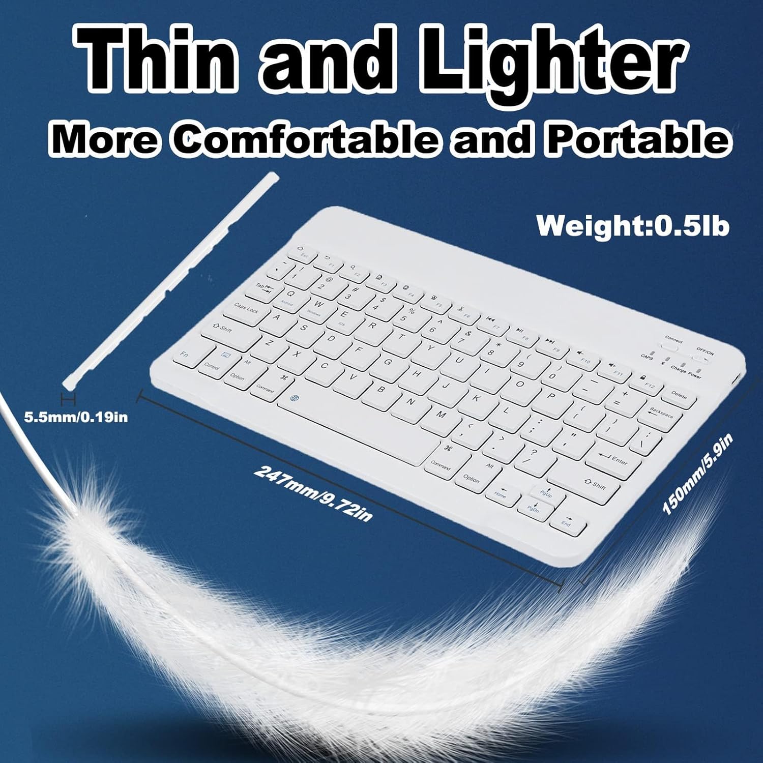 Ultra-Slim Bluetooth Keyboard & Mouse Combo - Rechargeable Wireless Set for Windows, Android, iOS, iPad, PC & Laptop Image