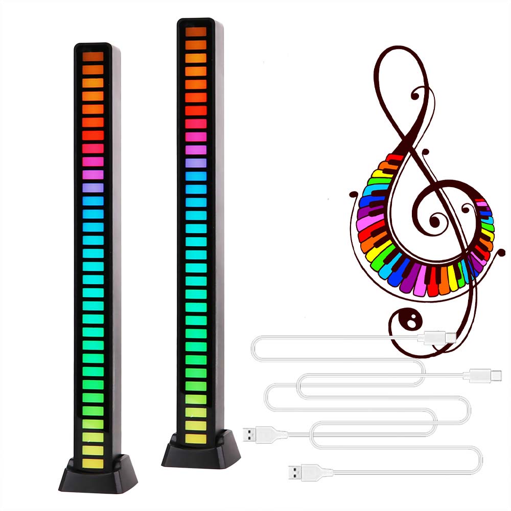 32-Bit RGB Music Rhythm Light - Sound-Activated LED with Tripod Stand, Voice Control, 3D Effects for Parties & Home Decor Image