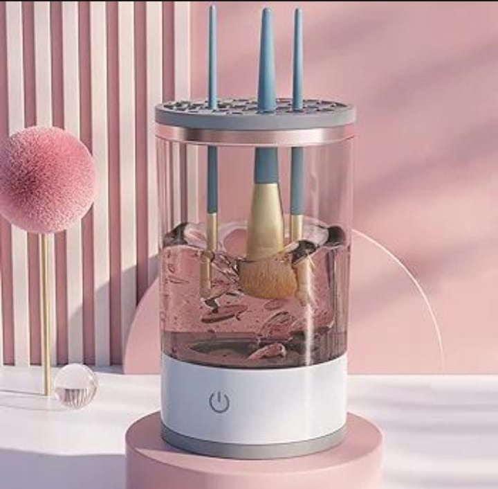 3-in-1 Automatic Makeup Brush Cleaning and Drying Stand – Electric Makeup Brush Cleaner Machine with USB Charging Image