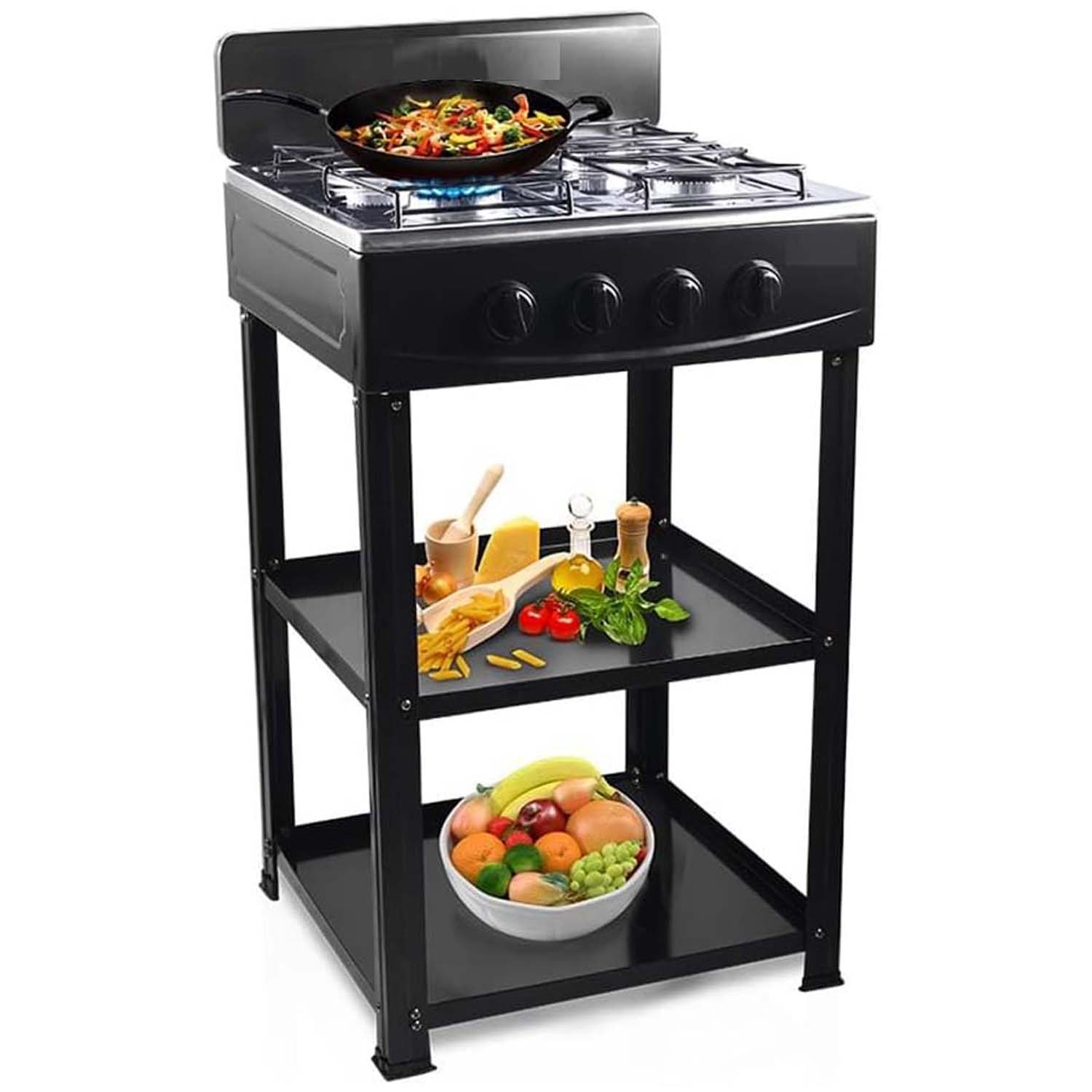 4-Burner Outdoor Gas Stove with Detachable Legs - Portable Cooking Stove for Camping, Patio, RV & Backyard BBQs Image