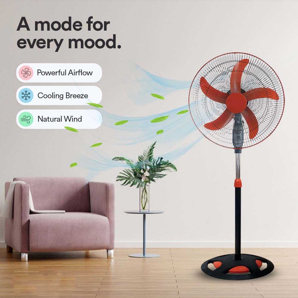 MSFV-1820 18" Luxury Stand Fan - 5-Speed Remote Control, Ultra-Quiet 25dB, Adjustable Height for Home/Office Image