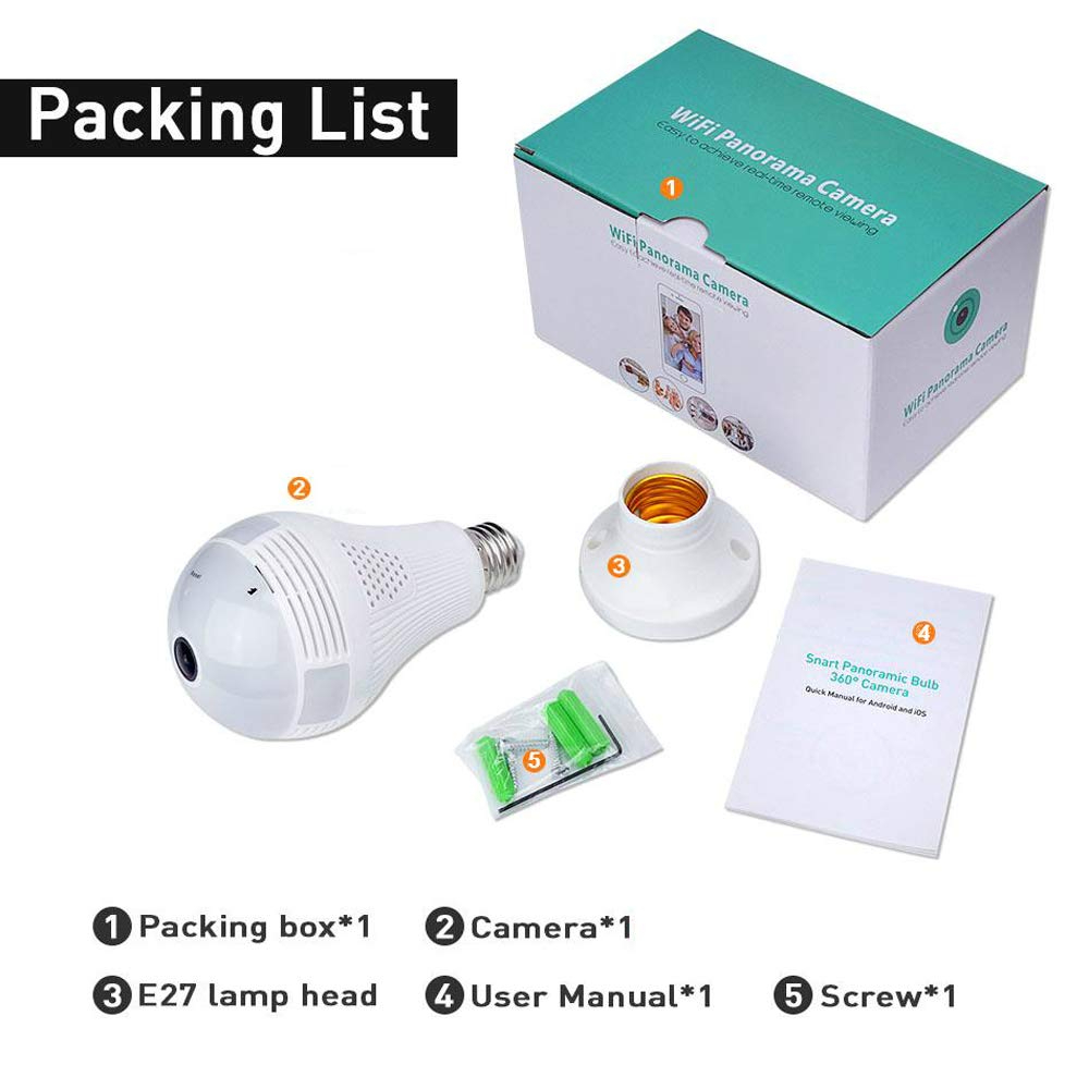 360° Hidden Spy Camera - 1080P HD WiFi Security Cam with Night Vision for Home/Baby Monitoring (iOS/Android) Image