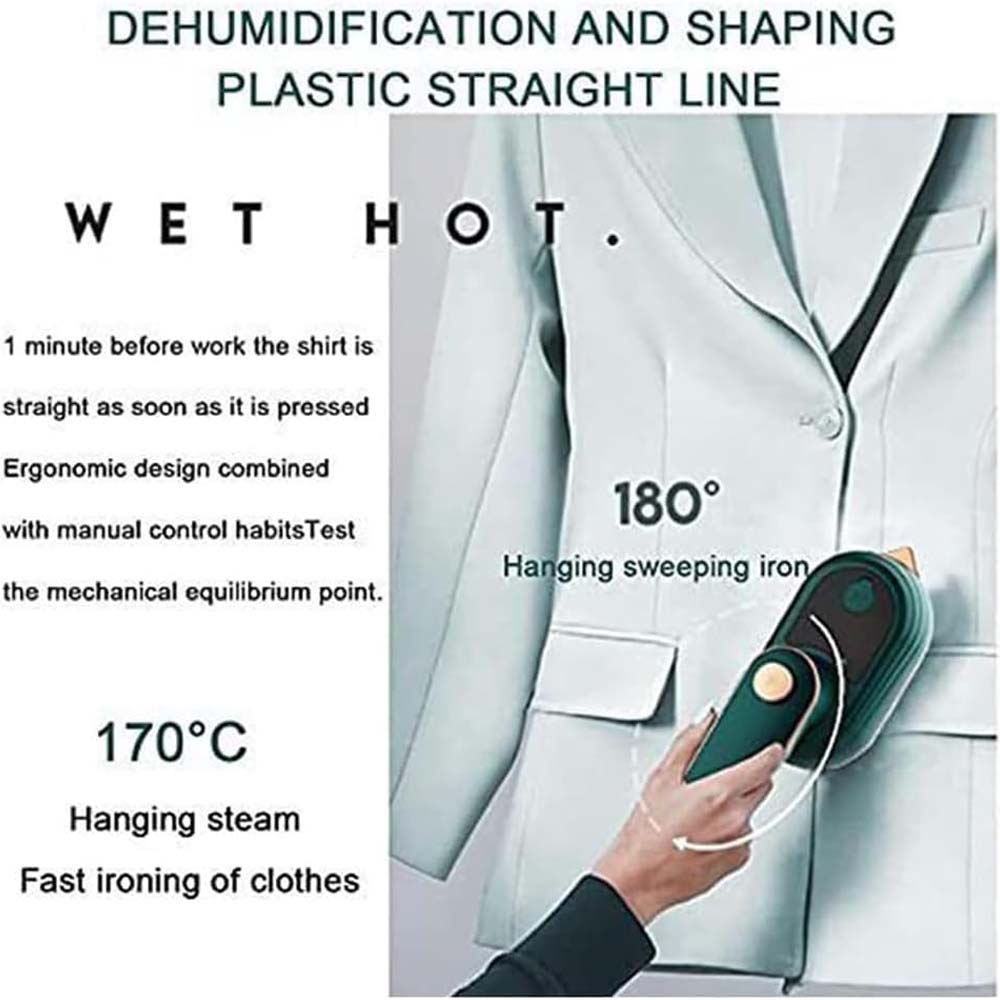 Handheld Steam Iron - 2-in-1 Garment Steamer & Dry Iron, Fast Heating, Rotatable Handle for Home & Travel Image