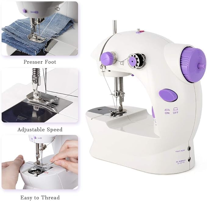 Beginner-Friendly Mini Electric Sewing Machine – Portable, Dual-Speed Crafting and Mending Image