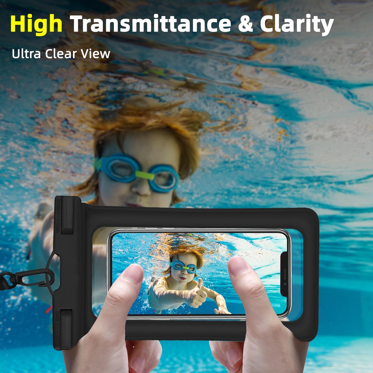 Waterproof Phone Pouch, IPX8 Waterproof Cell Phone Case for All Mobile Phones, Essential Dry Bag with Touchscreen-Friendly Design for Beach, Cruise, Swimming, and Outdoor Activities Image